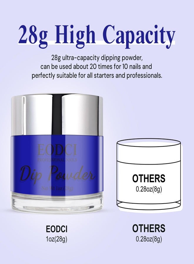 EODCI Blue Dip Powder Color, Nail Dipping Powder French Pro Collection System Nail Art Starter Manicure Salon DIY at Home, Odor-Free&Long-Lasting, No Needed Nail Lamp Curing, 1 Oz - Image 4